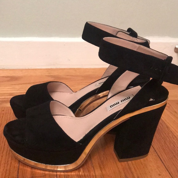 Like New Miu Miu Suede Platform Sandal Size 36 - Picture 2 of 6